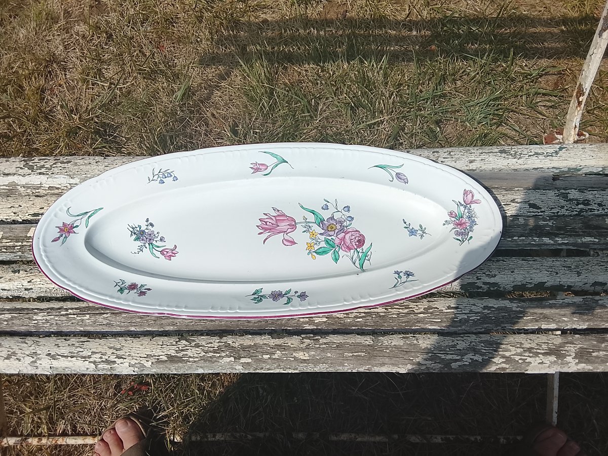 Vieillard Strasbourg-style Earthenware Fish Platter-photo-1