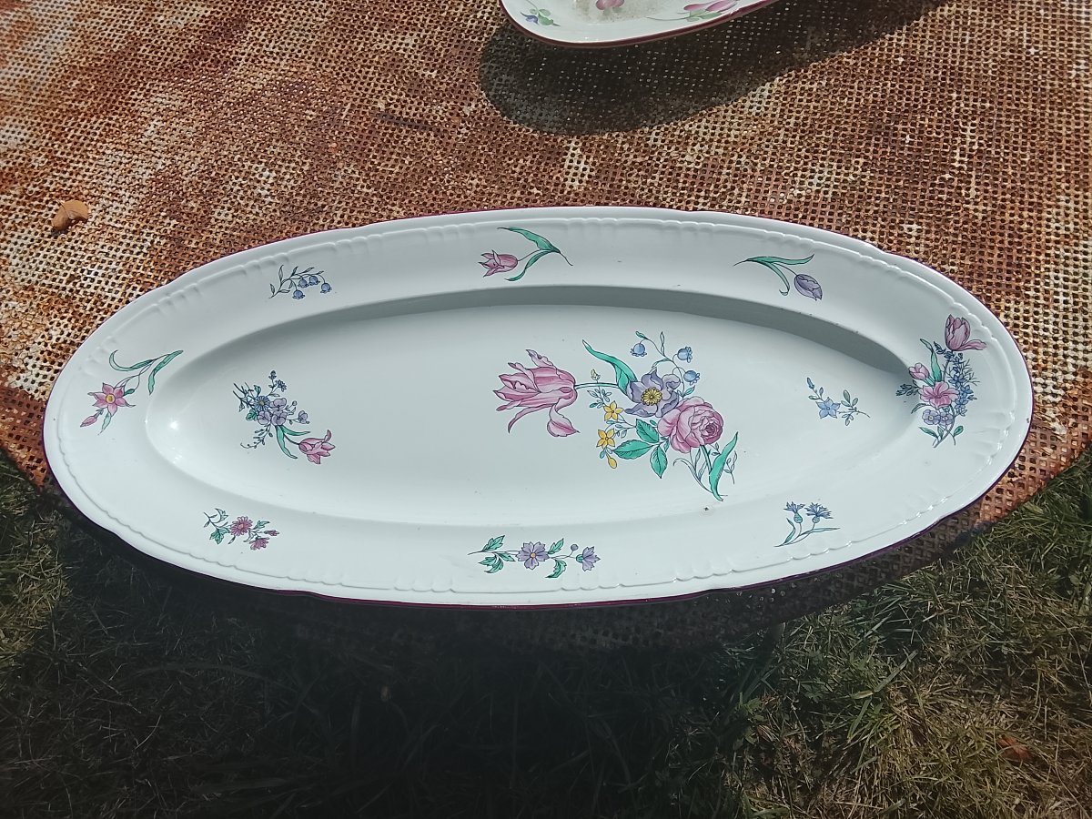 Vieillard Strasbourg-style Earthenware Fish Platter-photo-2