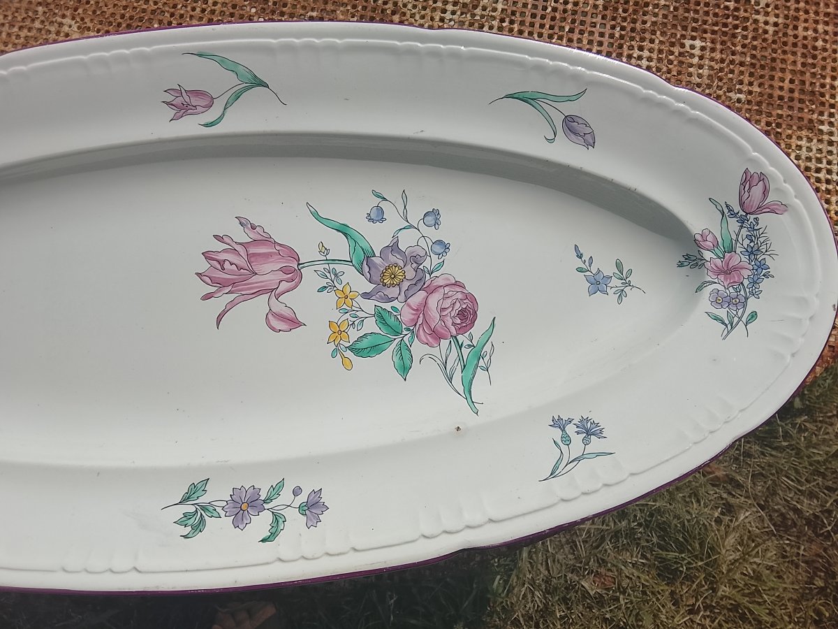 Vieillard Strasbourg-style Earthenware Fish Platter