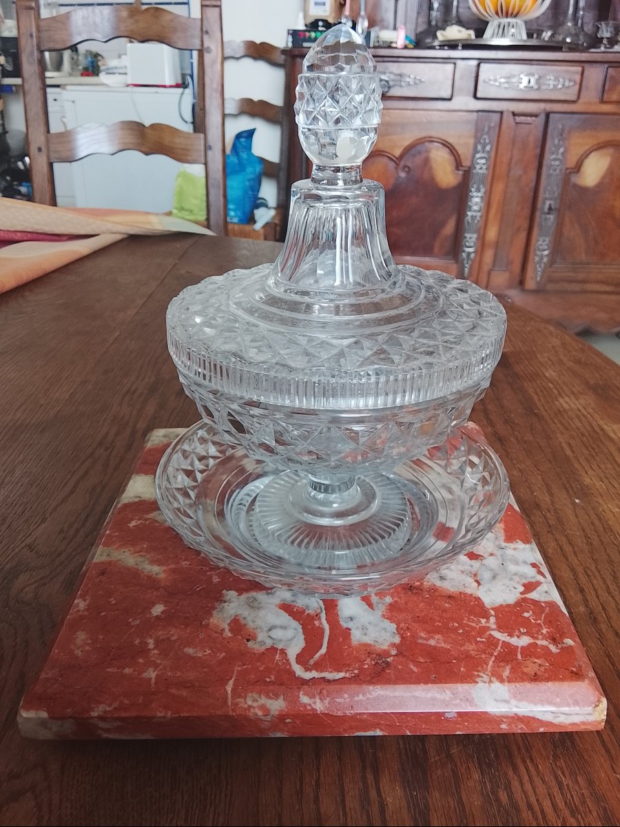 Hand-cut Crystal Candy Dish From Le Creusot, Circa 1810