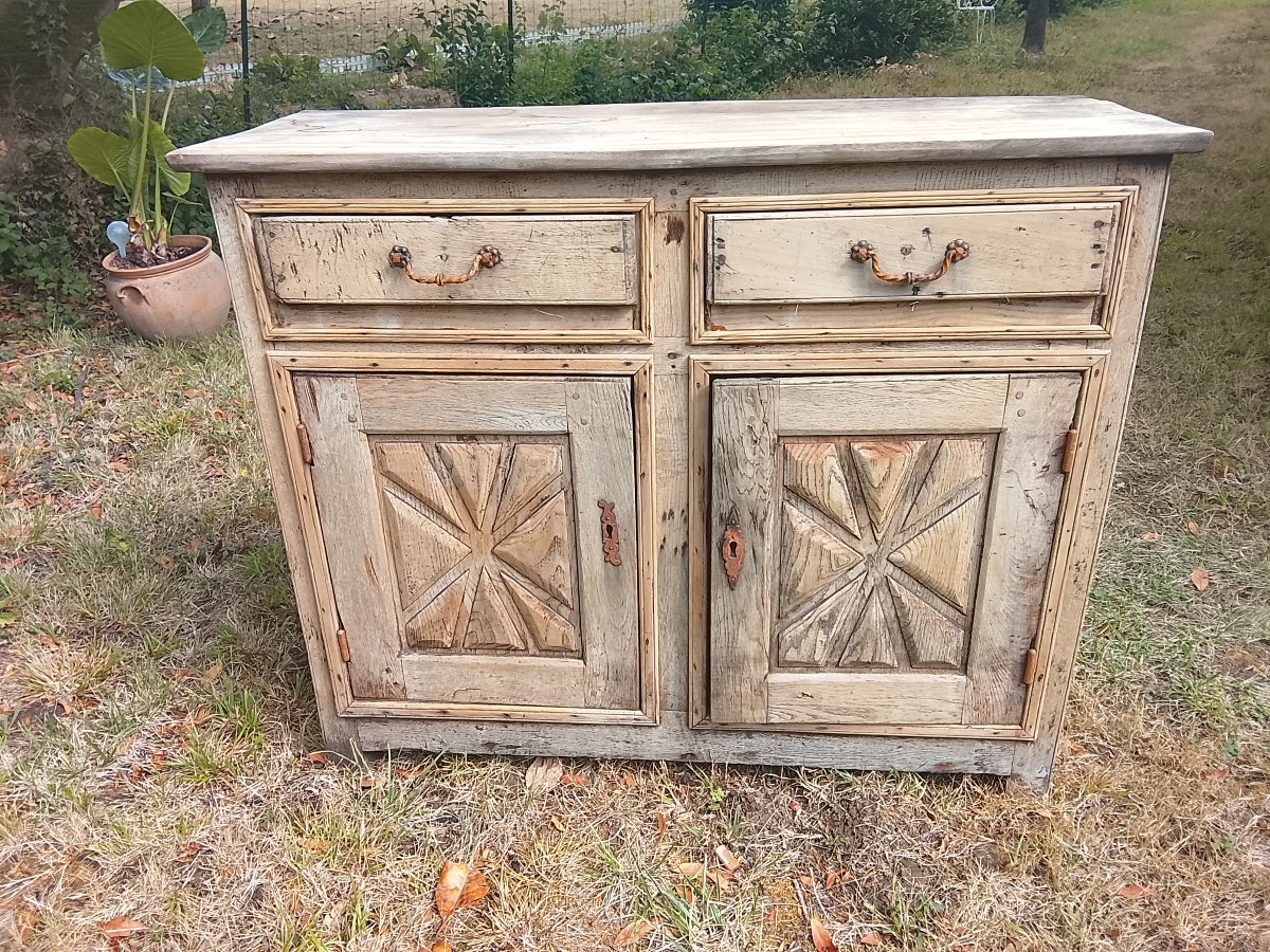 Buffet rustique de style louis XIII patine brute XIXe-photo-2