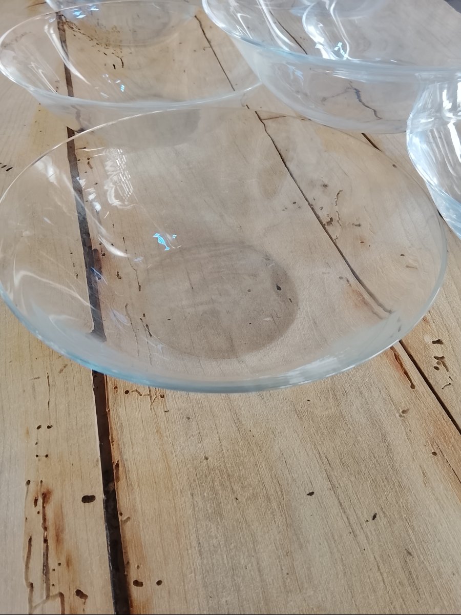 Suite de 8  coupes à fruits ou rince doigts en cristal de baccarat -photo-2