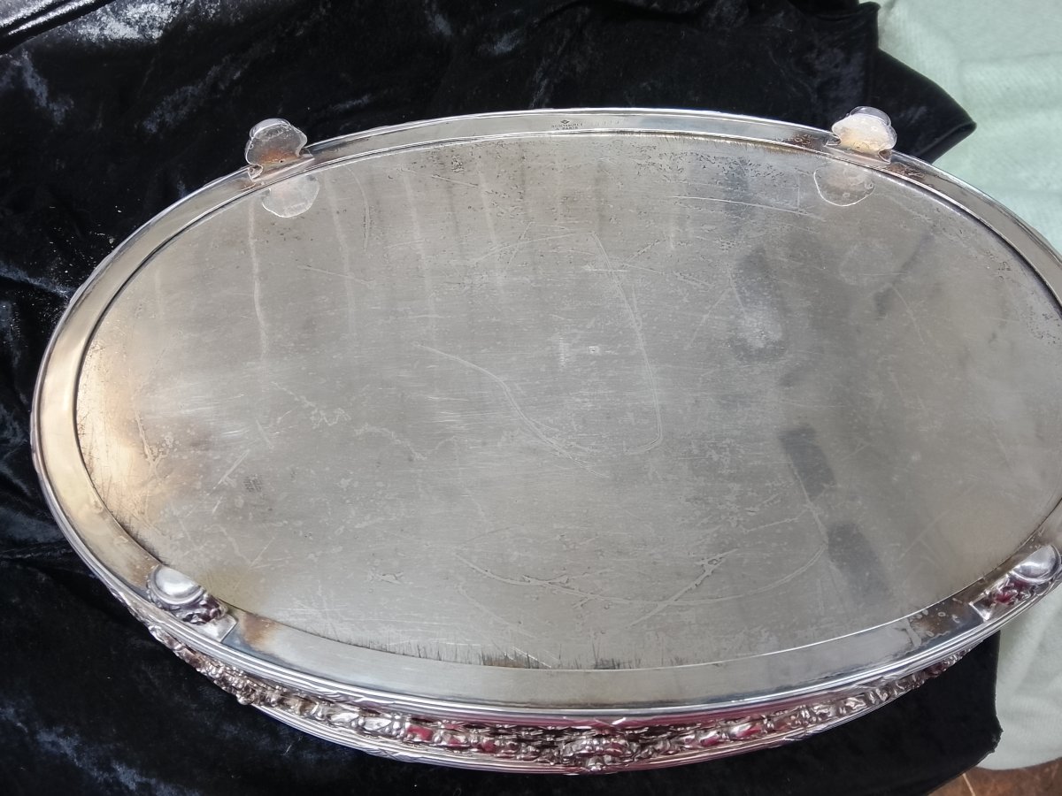 Silver-plated Metal Planter Centerpiece By Bointaburet, Paris, Circa 1920-photo-2