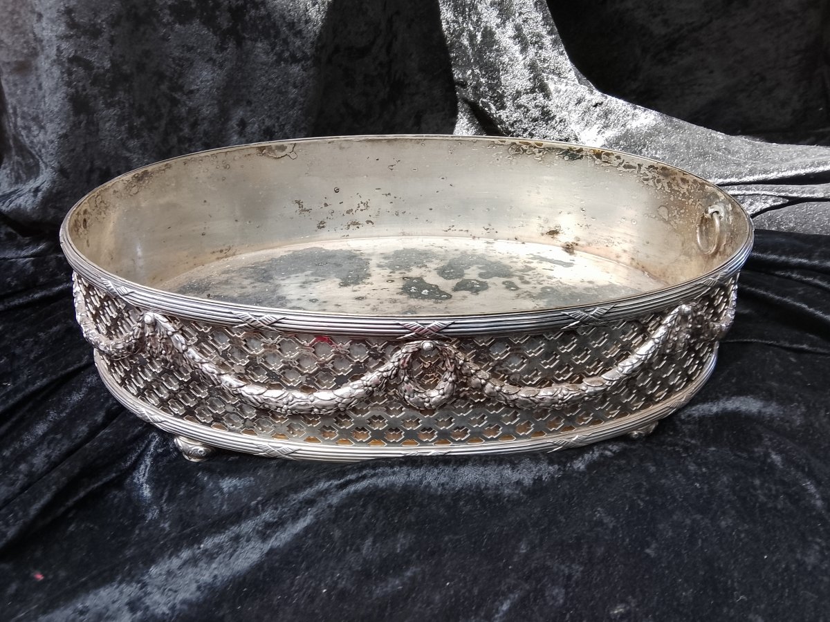 Silver-plated Metal Planter Centerpiece By Bointaburet, Paris, Circa 1920-photo-3