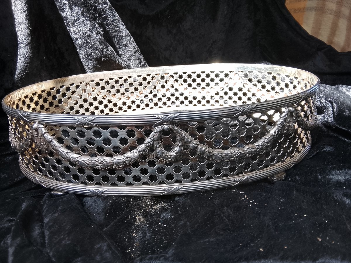 Silver-plated Metal Planter Centerpiece By Bointaburet, Paris, Circa 1920-photo-4