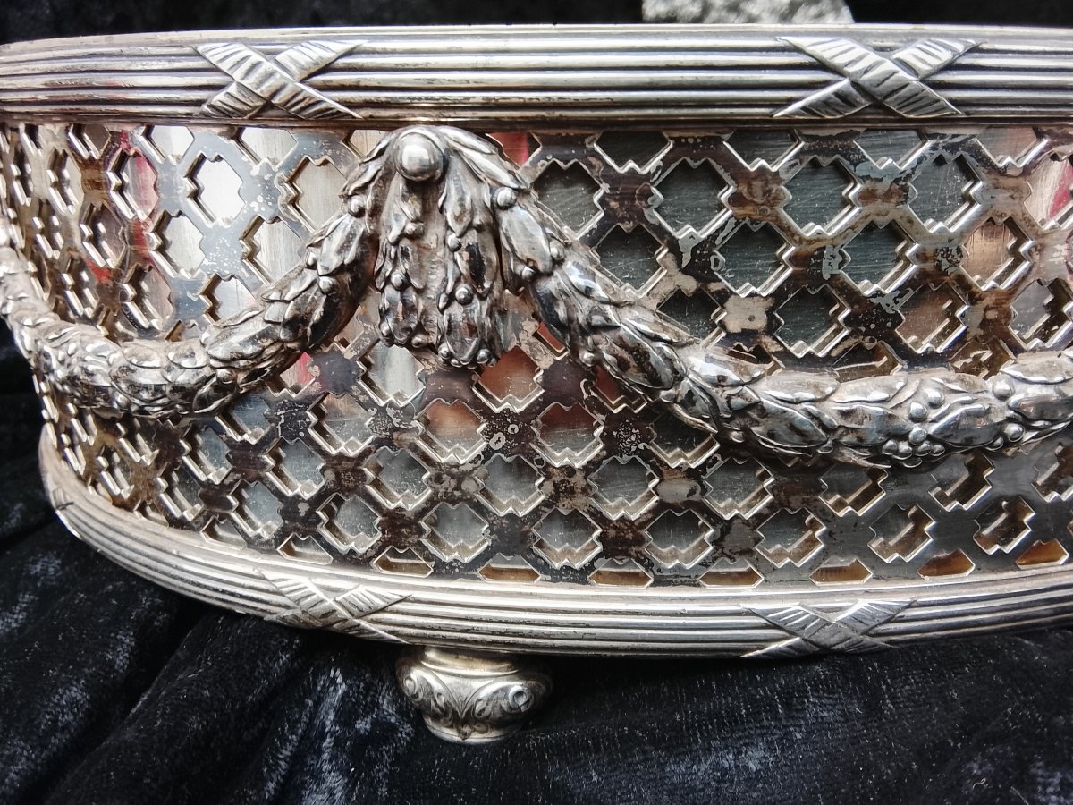 Silver-plated Metal Planter Centerpiece By Bointaburet, Paris, Circa 1920-photo-1