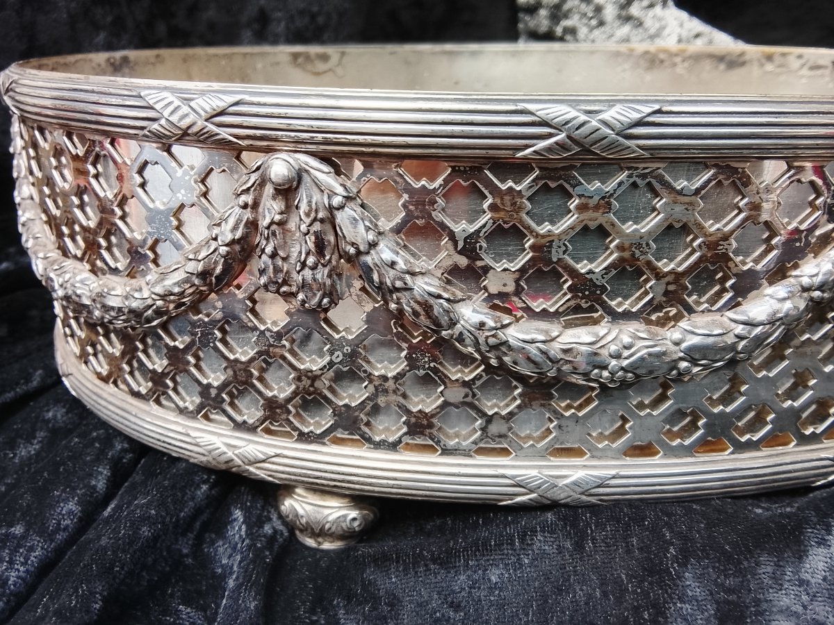 Silver-plated Metal Planter Centerpiece By Bointaburet, Paris, Circa 1920-photo-2