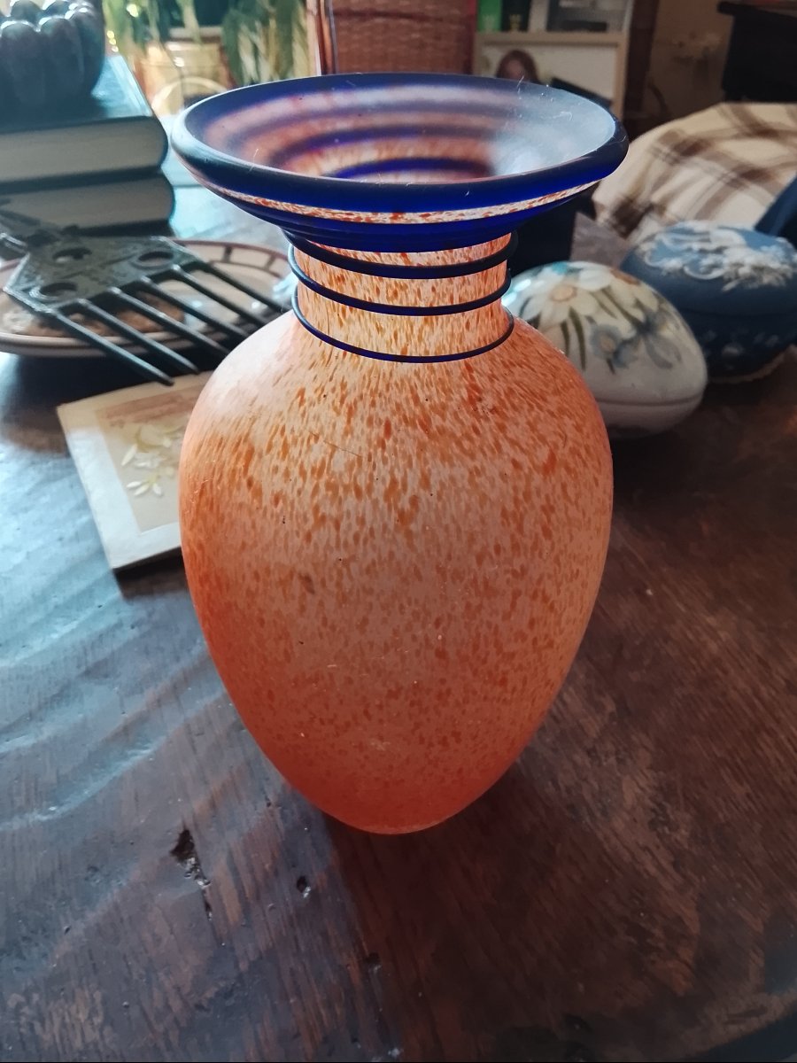 Hand-blown Vase In The Delatte Style, Attributed To Murano, 20th Century-photo-4