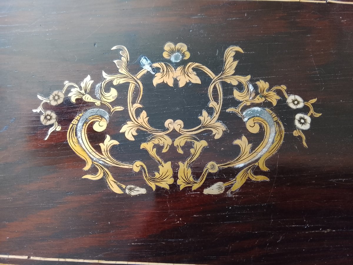 Boite à bijoux en marqueterie Boulle époque Napoléon III-photo-1