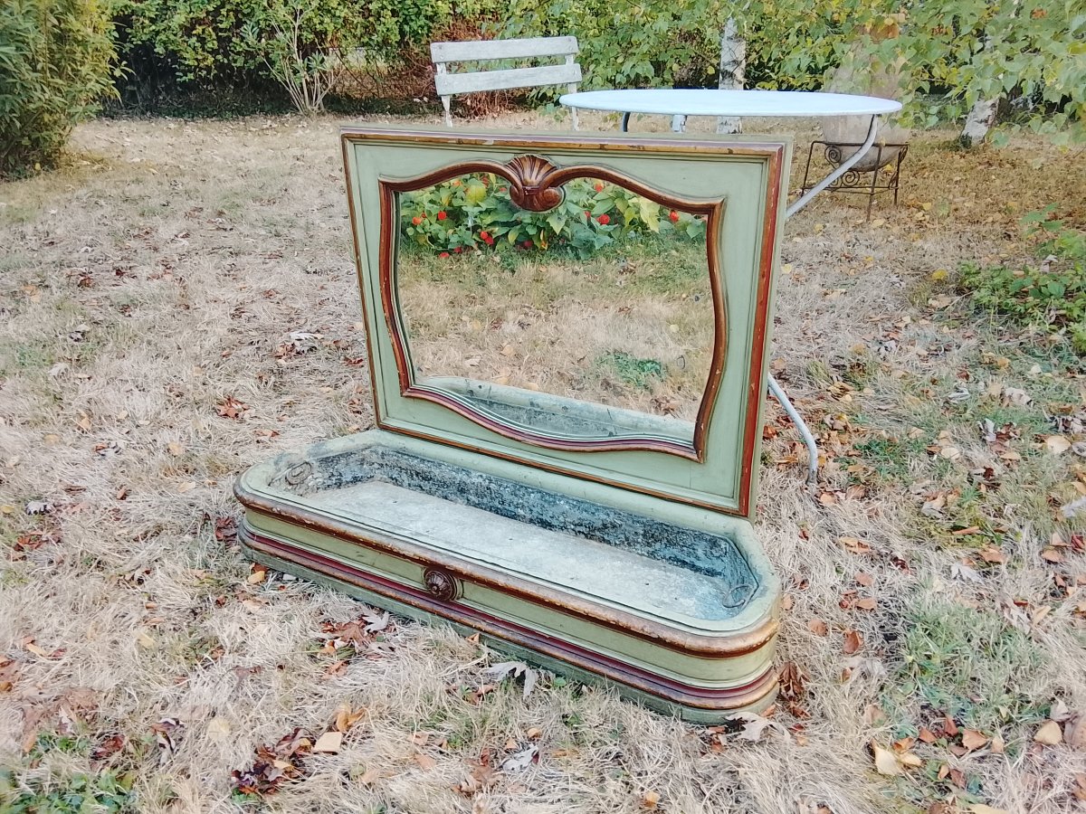 Late 19th-century Fireplace Screen With Flowerpot Motif-photo-2