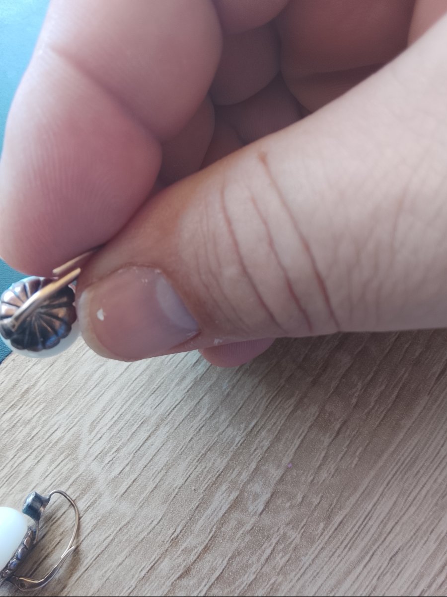 Paire de boucles d oreille en opaline et vermeil fin XIXe-photo-1