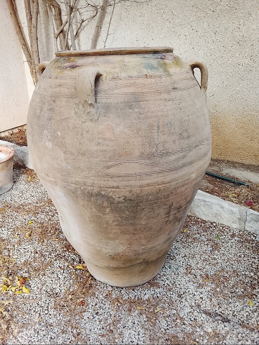 Large Terracotta Oil Jar, Circa 1880-photo-3