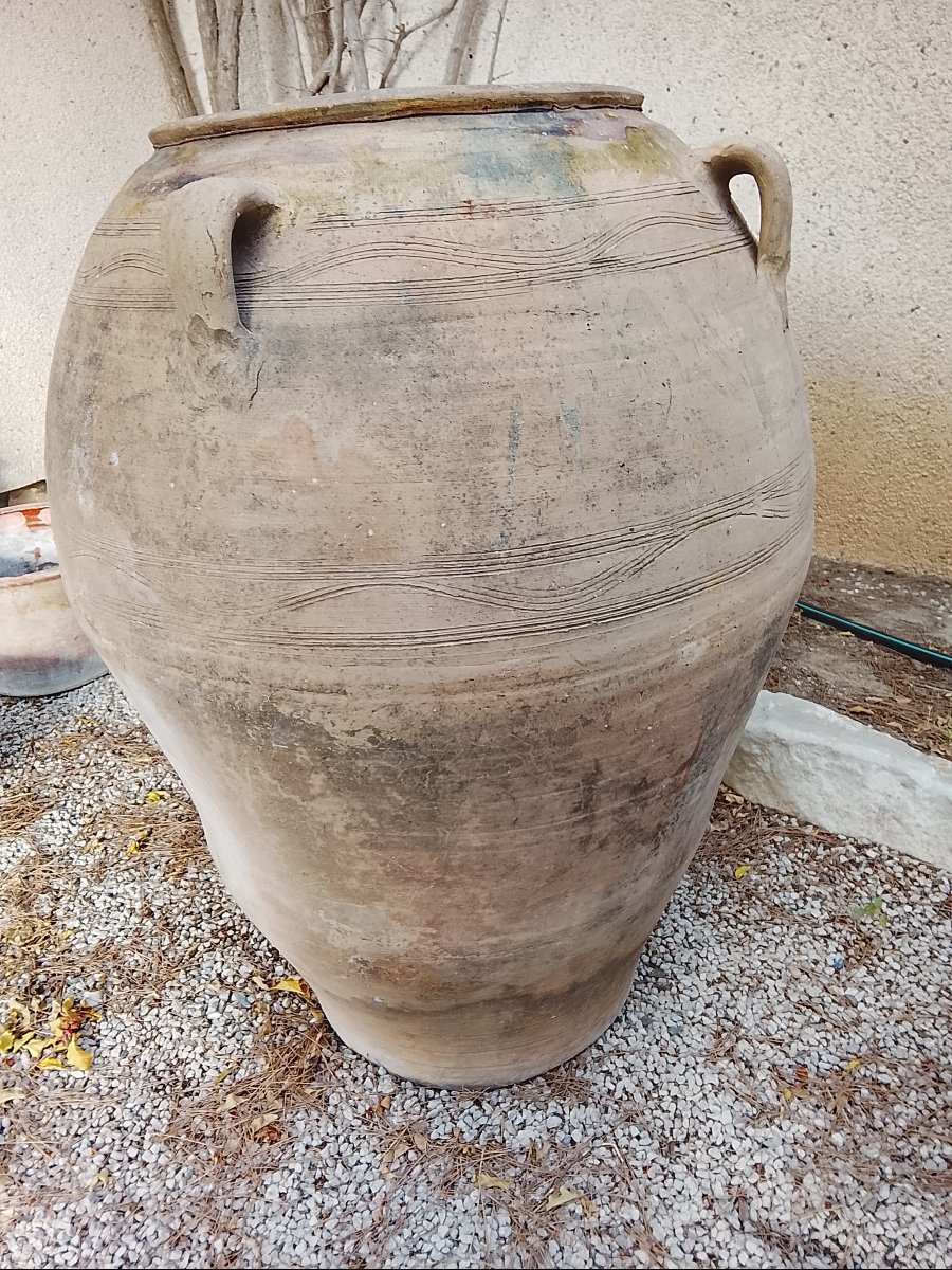 Large Terracotta Oil Jar, Circa 1880-photo-4