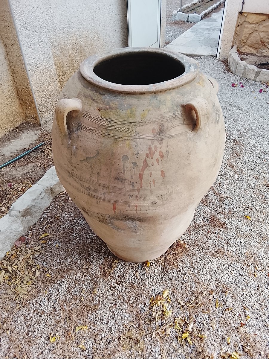 Large Terracotta Oil Jar, Circa 1880-photo-2