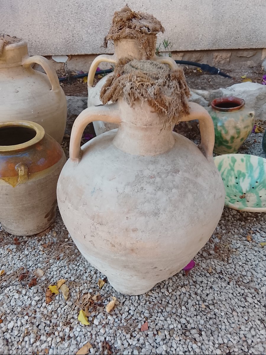 Set Of Three Water Jugs With Their Original Lids, Circa 1850-photo-3