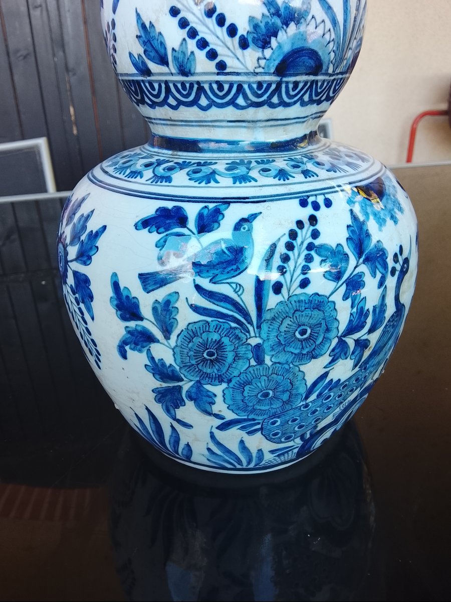 19th-century Delft Earthenware Vase-photo-2