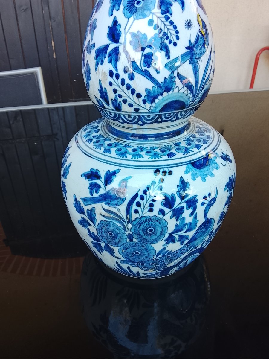 19th-century Delft Earthenware Vase-photo-3