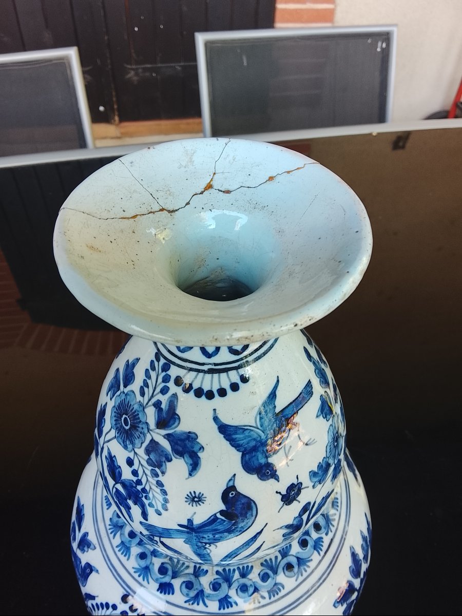 19th-century Delft Earthenware Vase-photo-4