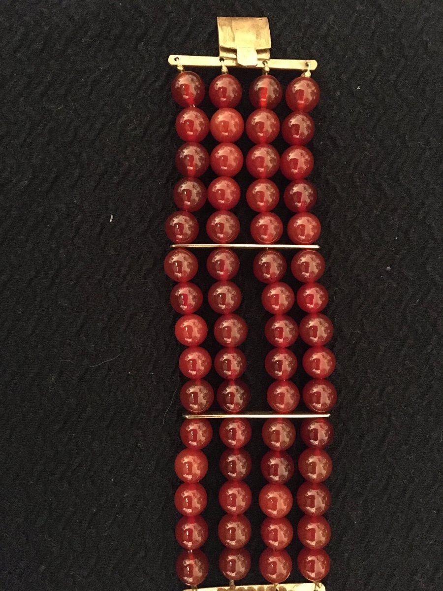 Bracelet Cornaline Et Agathe Blanche-photo-4