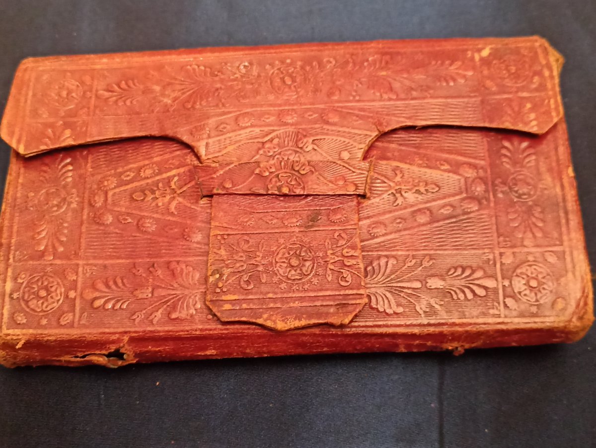 Agenda En Cuir Gaufré époque Restauration