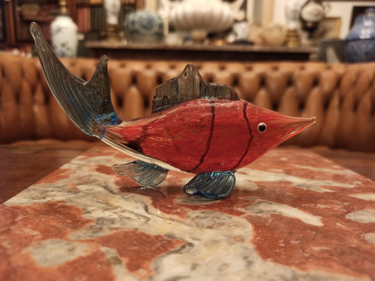 Petit Poisson En Verre De Murano Vers 1950