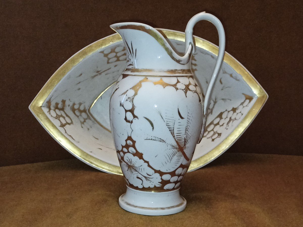 Ewer And Its Porcelain Basin From Paris Early Nineteenth Century-photo-2