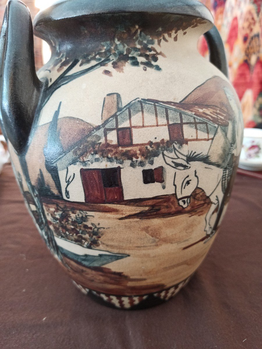 Beautiful Ciboure Sandstone Vase Signed Garcia De Diego-photo-1