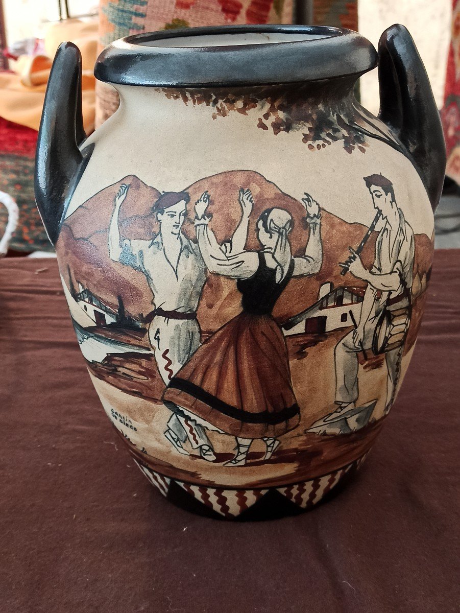 Beautiful Ciboure Sandstone Vase Signed Garcia De Diego