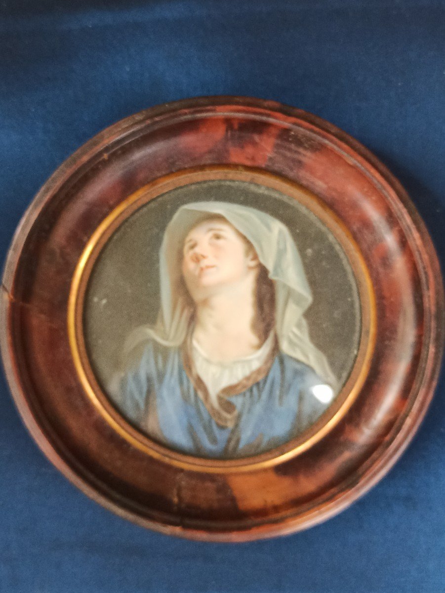 Miniature Painted D A Portrait Of A Pious Lady In Ecstasy Early Nineteenth Time