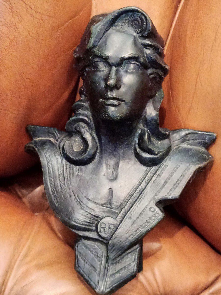 Buste De La Tête De Marianne En Bronze XXe