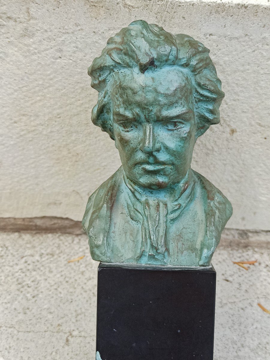  Epreuve De Bronze Représentant Le Buste De Beethoven D Aprés Henri Onesto Circa 1930