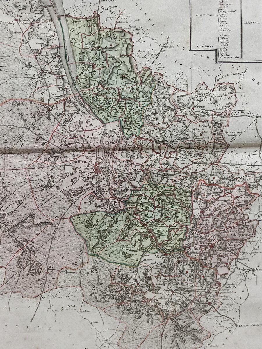 Carte Du Département De La Gironde Décrété Le 6 Février 1790 Issue De L Atlas National-photo-3