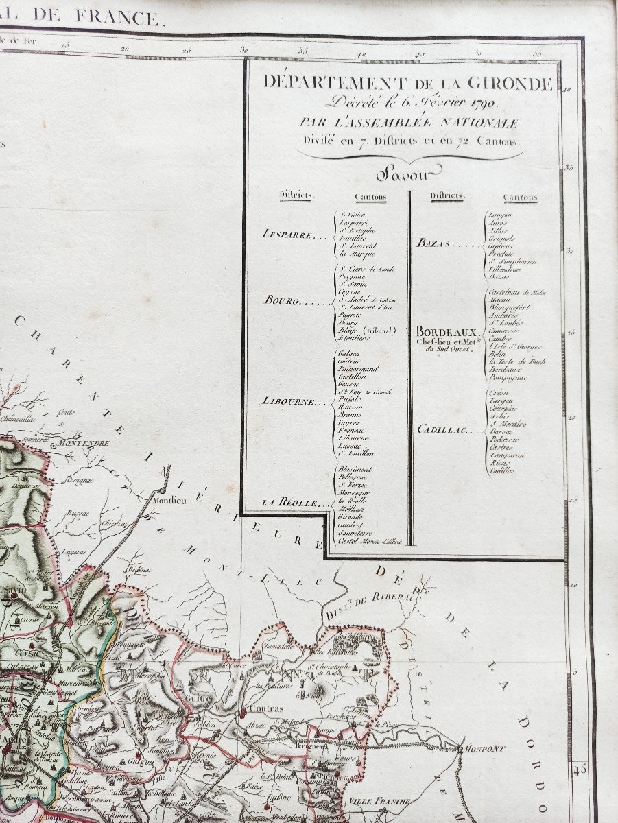 Map Of The Department Of Gironde Decreed On February 6, 1790 From The National Atlas-photo-4