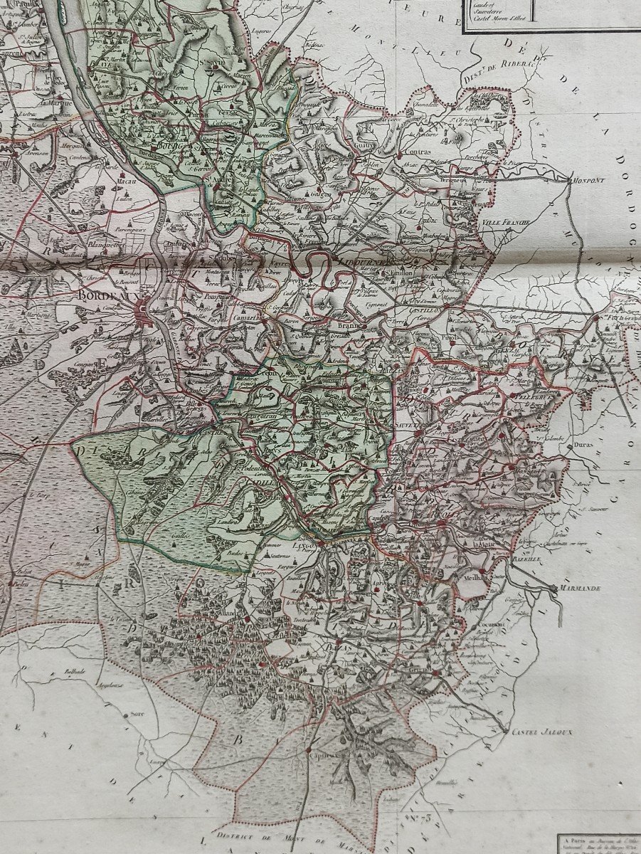 Map Of The Department Of Gironde Decreed On February 6, 1790 From The National Atlas-photo-3