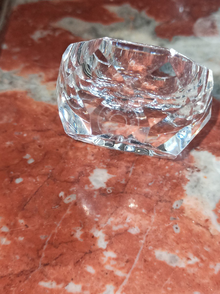Pair Of Sale Round In Silver Metal And Christofle Crystal-photo-2