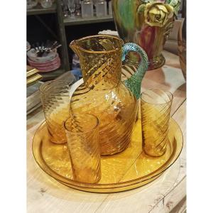 Rare Orange Juice Set Called Georges Sand XIXth Century