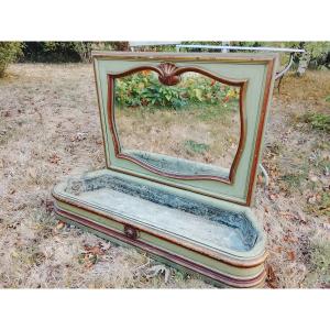 Late 19th-century Fireplace Screen With Flowerpot Motif