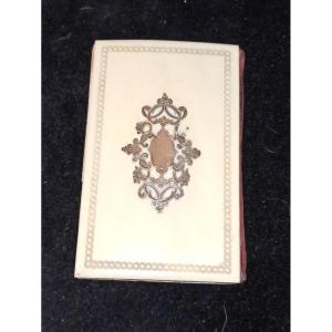 Ball Book In Organic Material Stitched With A Rich Decor In Silver Circa 1850