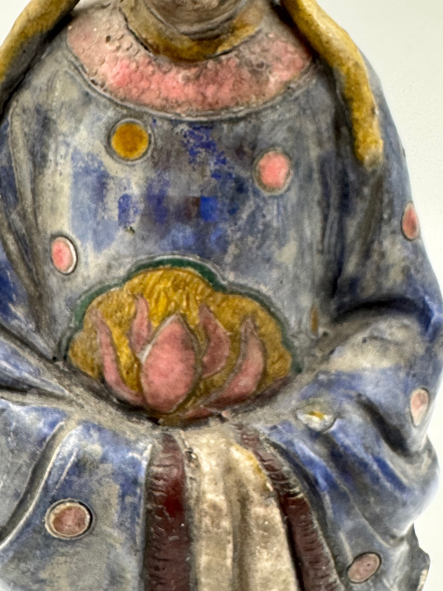 Polychrome Statue Of A Chinese Dignitary (18th-19th Century)-photo-1