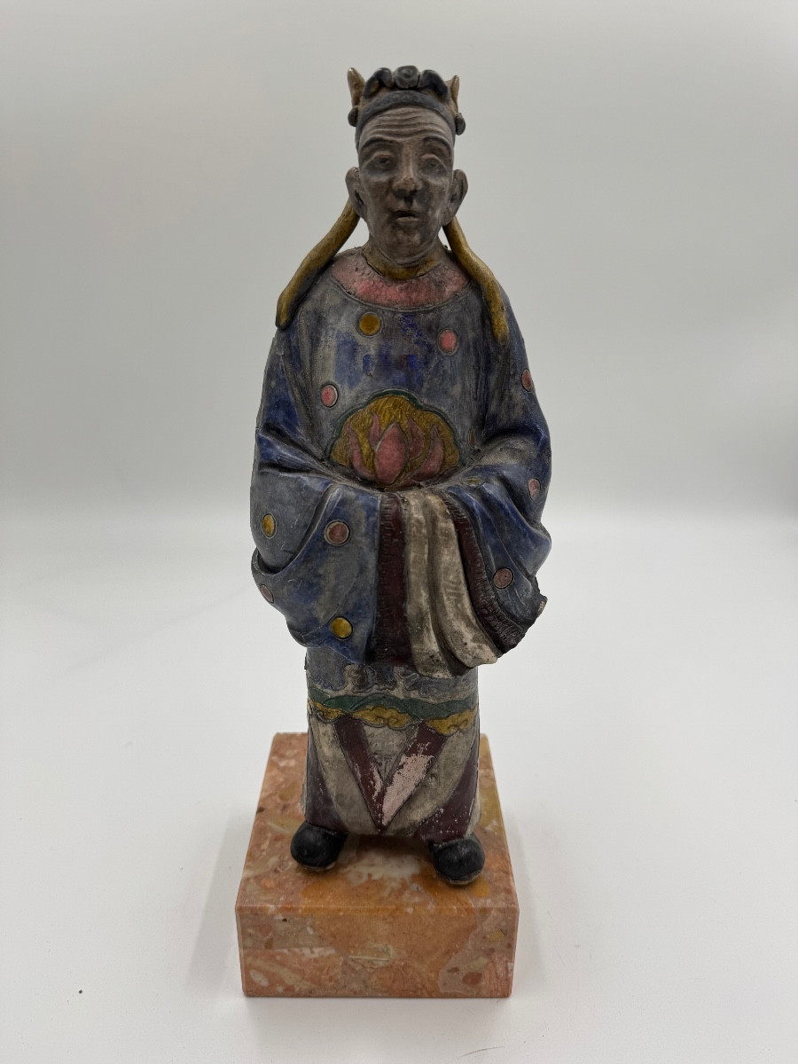 Polychrome Statue Of A Chinese Dignitary (18th-19th Century)