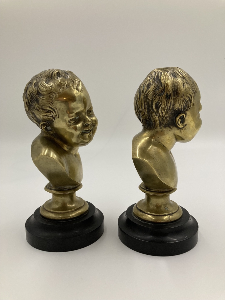 Bustes En Bronze "jean Qui Rit, Jean Qui Pleure"-photo-4