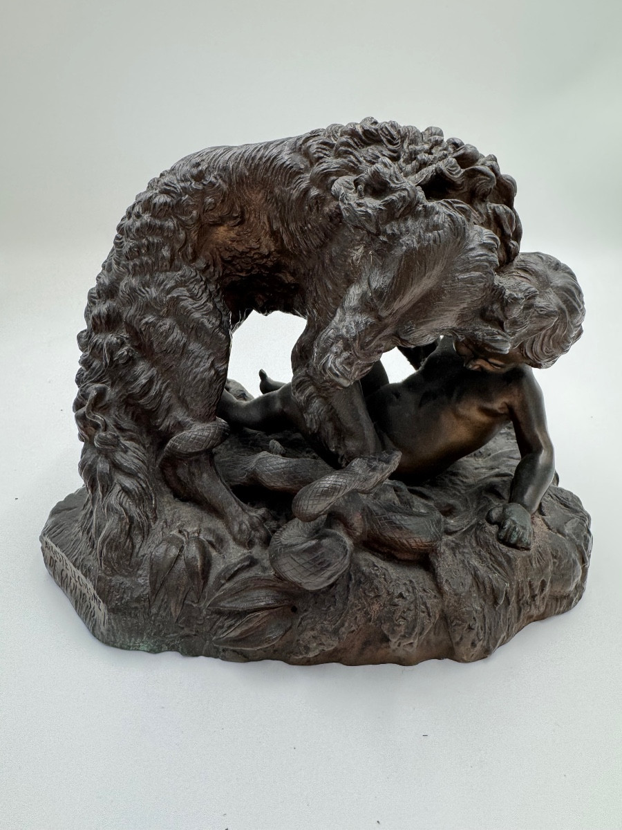 Bronze, The Attack Of The Serpent, Auguste Jean-baptiste Lechesne (1852)