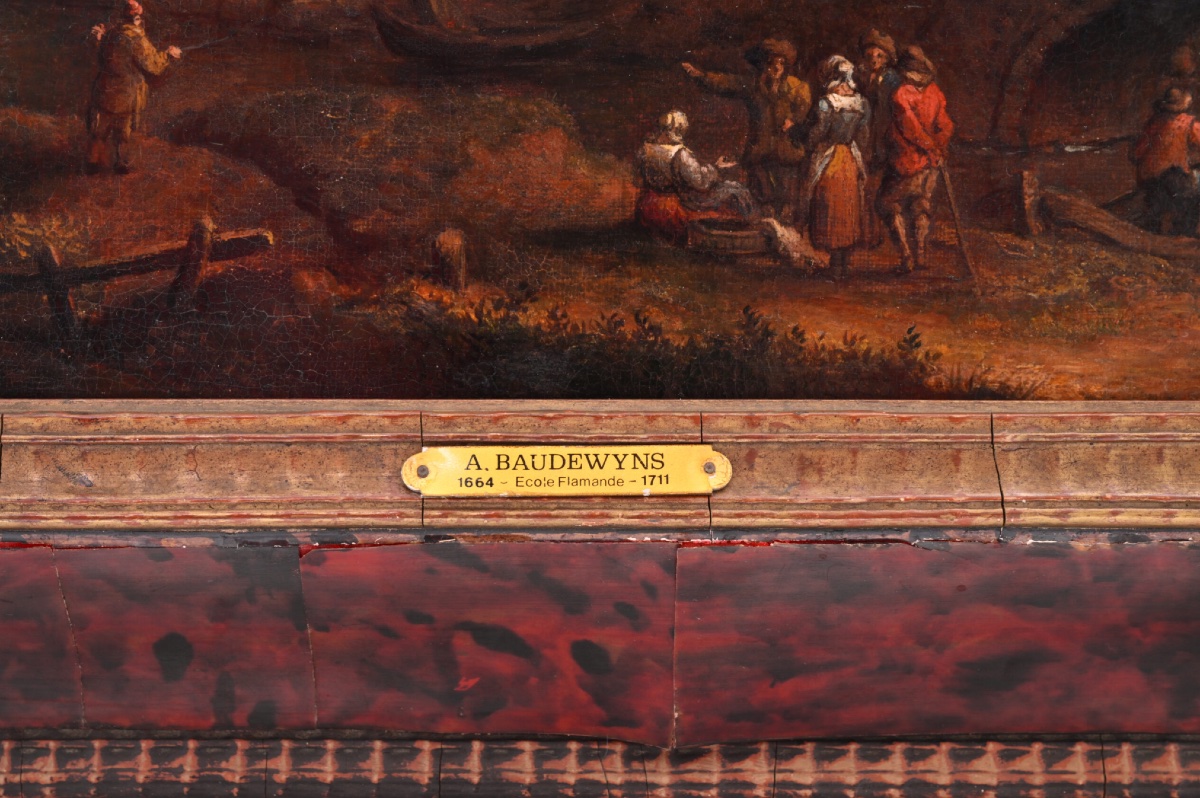 Trade In A Coastal Village, Flemish Or Dutch School (1700-1750)-photo-4
