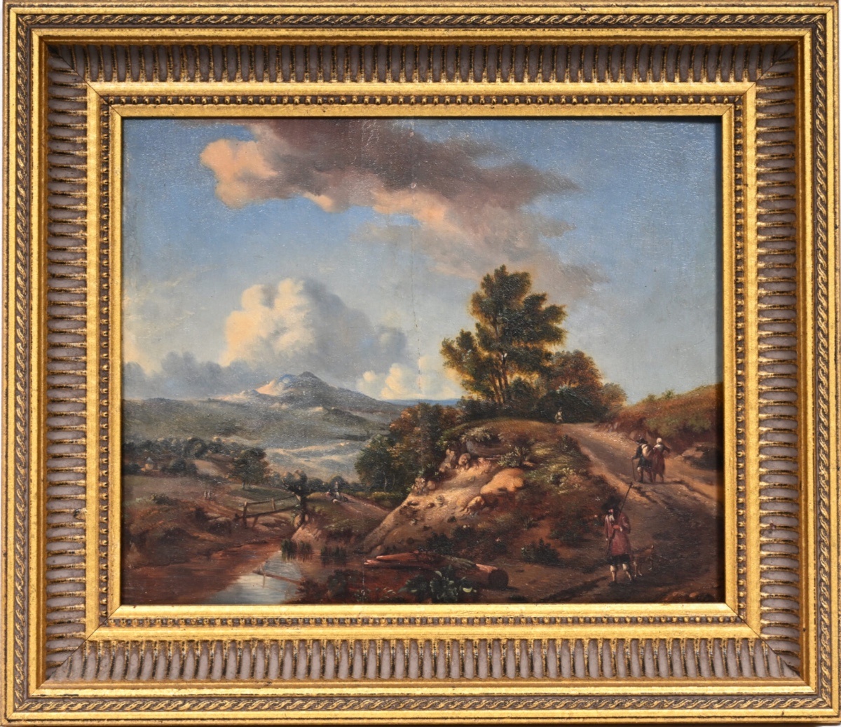 Voyageurs Dans Un Paysage De Montagne, école Européenne (1830-1850)