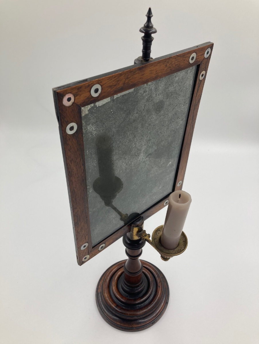 Miroir de rasage français avec bougeoir (19e siècle)-photo-2