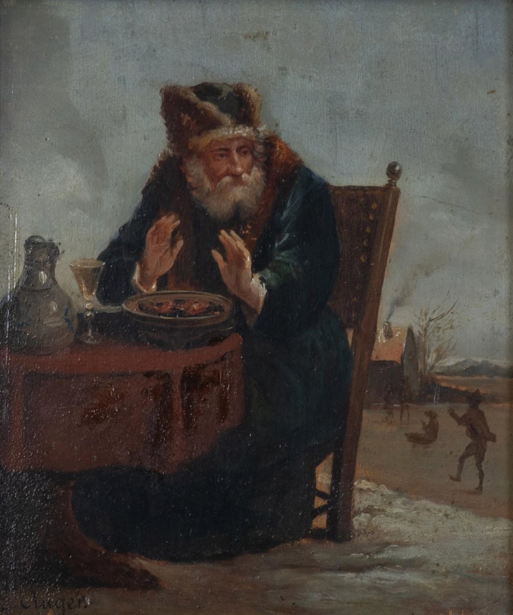 L'Allégorie de l'hiver, attribué à Eugène Auger, signé (1870-1890)-photo-4