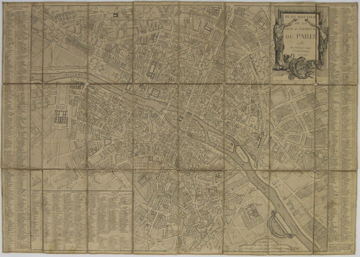 Plan Routier de la ville et faubourg de Paris, Louis-Charles Desnos (1787)