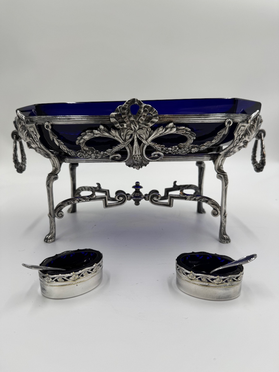 Silver Planter With Salt Shakers, Wiskemann, Belgium (1890-1910)