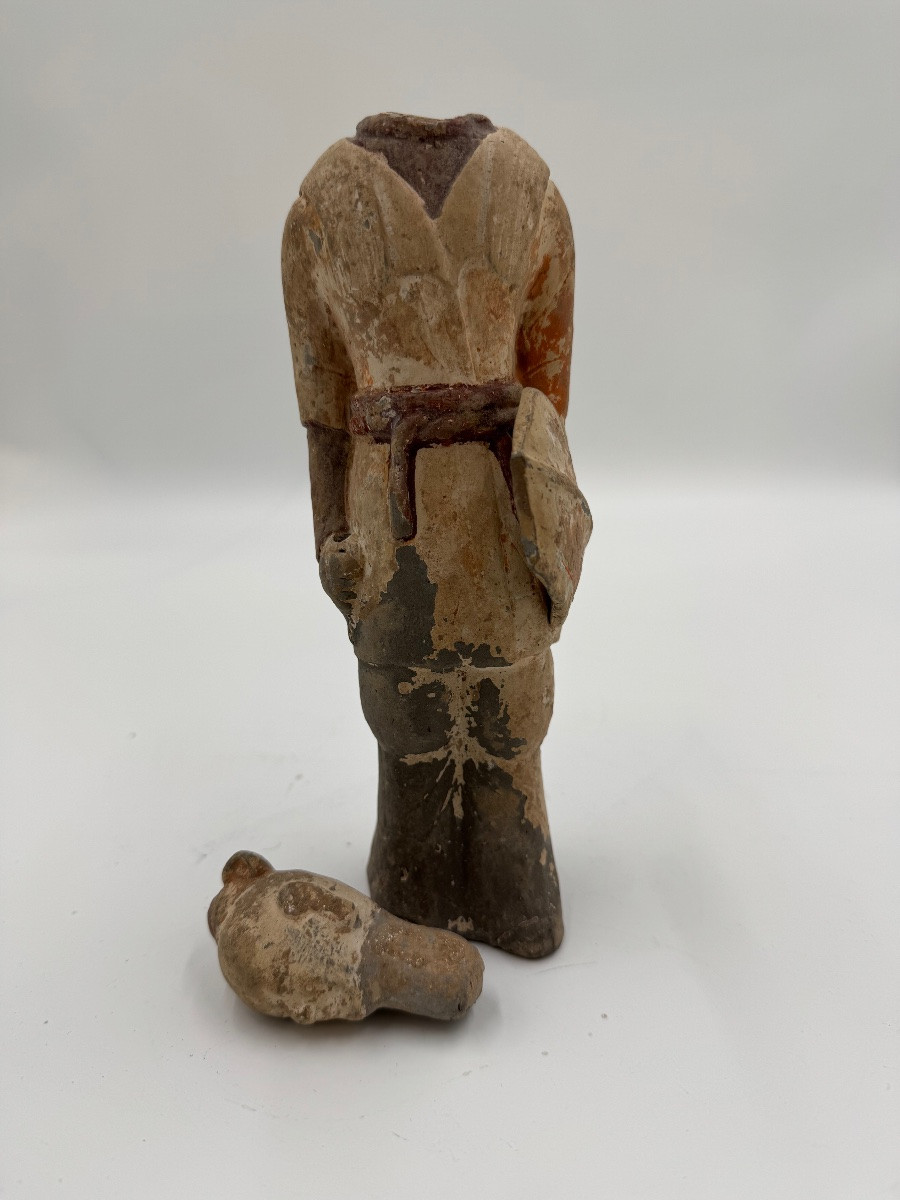 Chinese Polychrome Statue Of A Warrior, Ming Dynasty (1368-1644)-photo-2