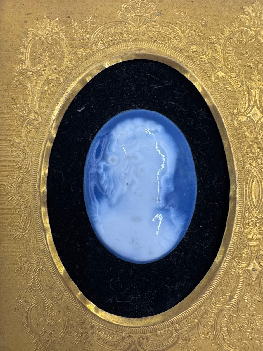 Deux portraits camées encadrés (1880-1900)-photo-3